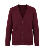 School V-Neck Sweater Cardigan Burgundy | B2B Low MOQ Wholesale Manufacturer