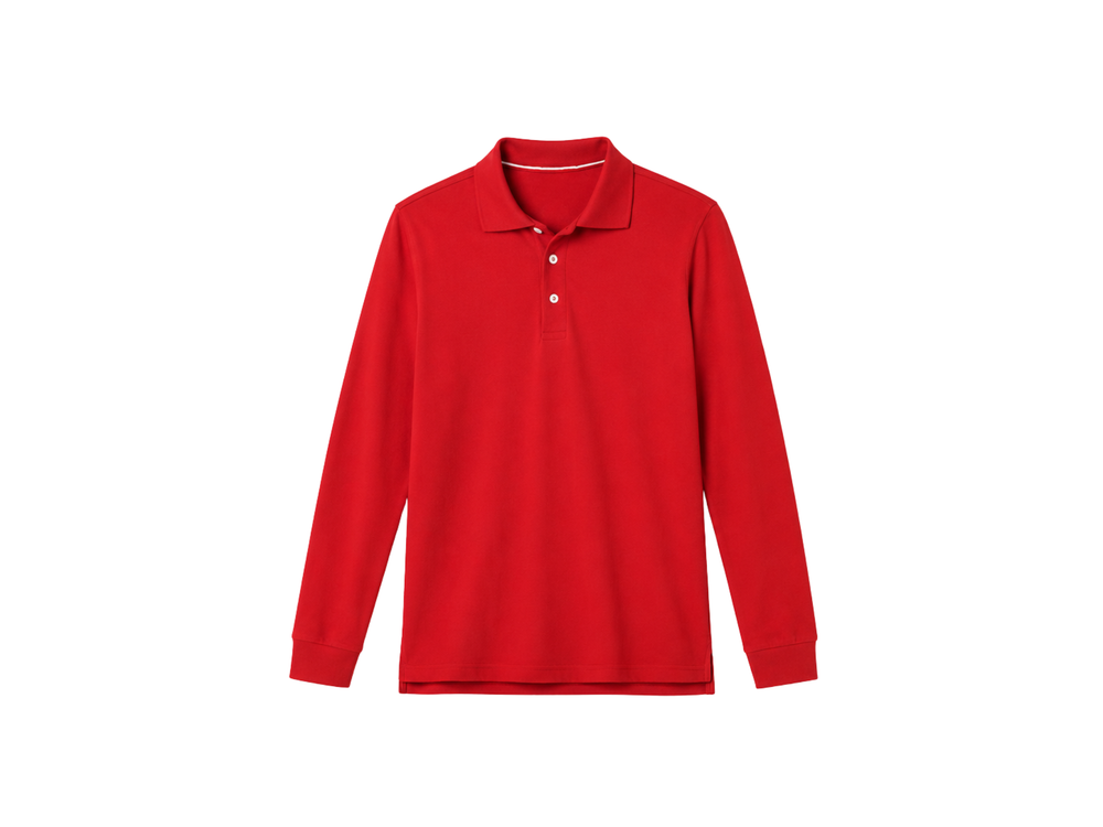 Custom Long Sleeve Polo Shirt B2B School Uniform Manufacturer front design preview