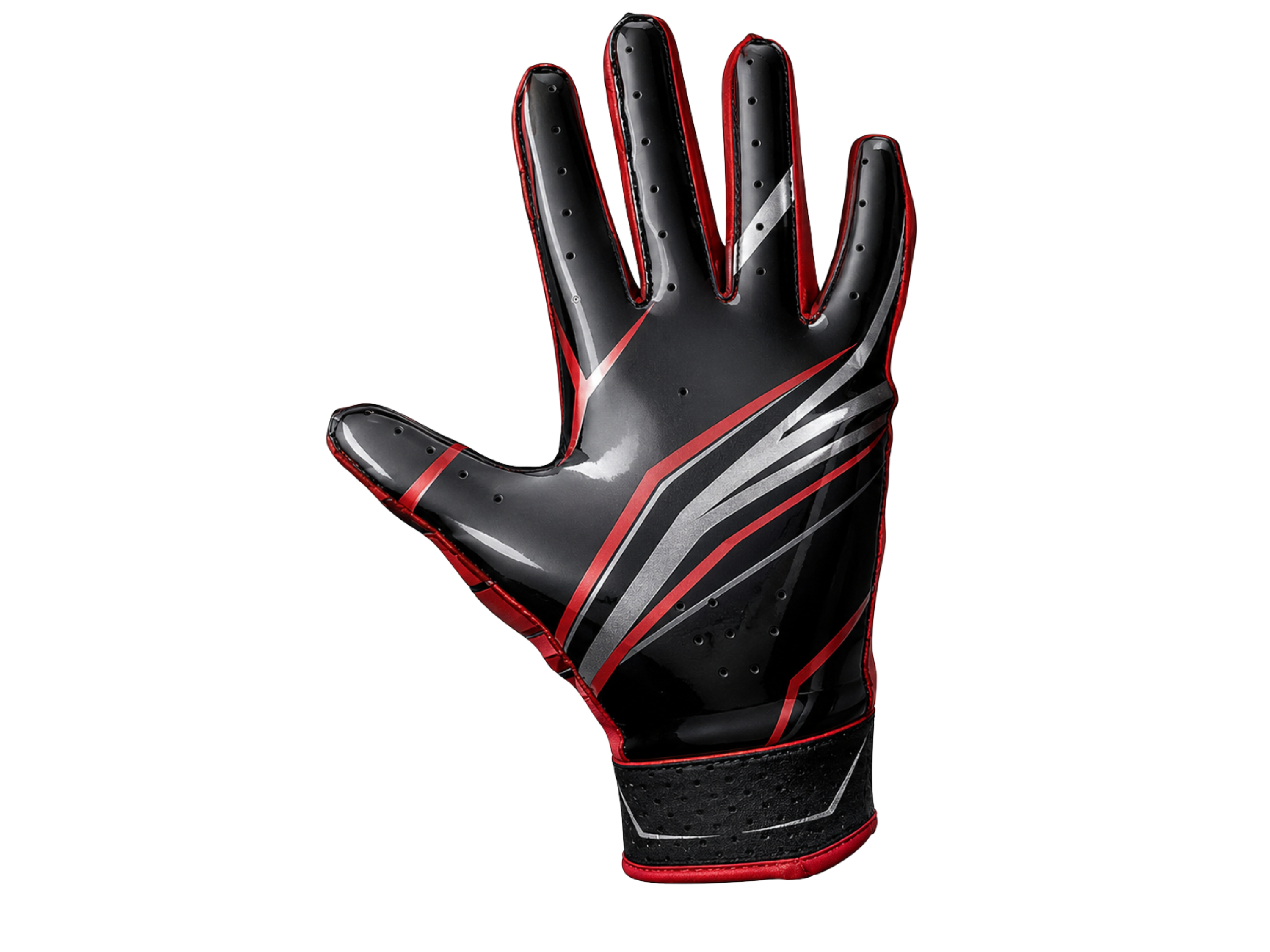 Custom Black Red American Football Gloves | Wholesale Team Gloves for Bulk Orders
