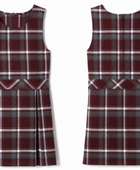School Plaid Box Pleat Jumper Burgundy Grey White | B2B Low MOQ Wholesale