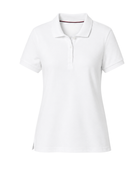 School Short Sleeve Fitted Stretch Piqué Polo White | B2B Low MOQ Wholesale