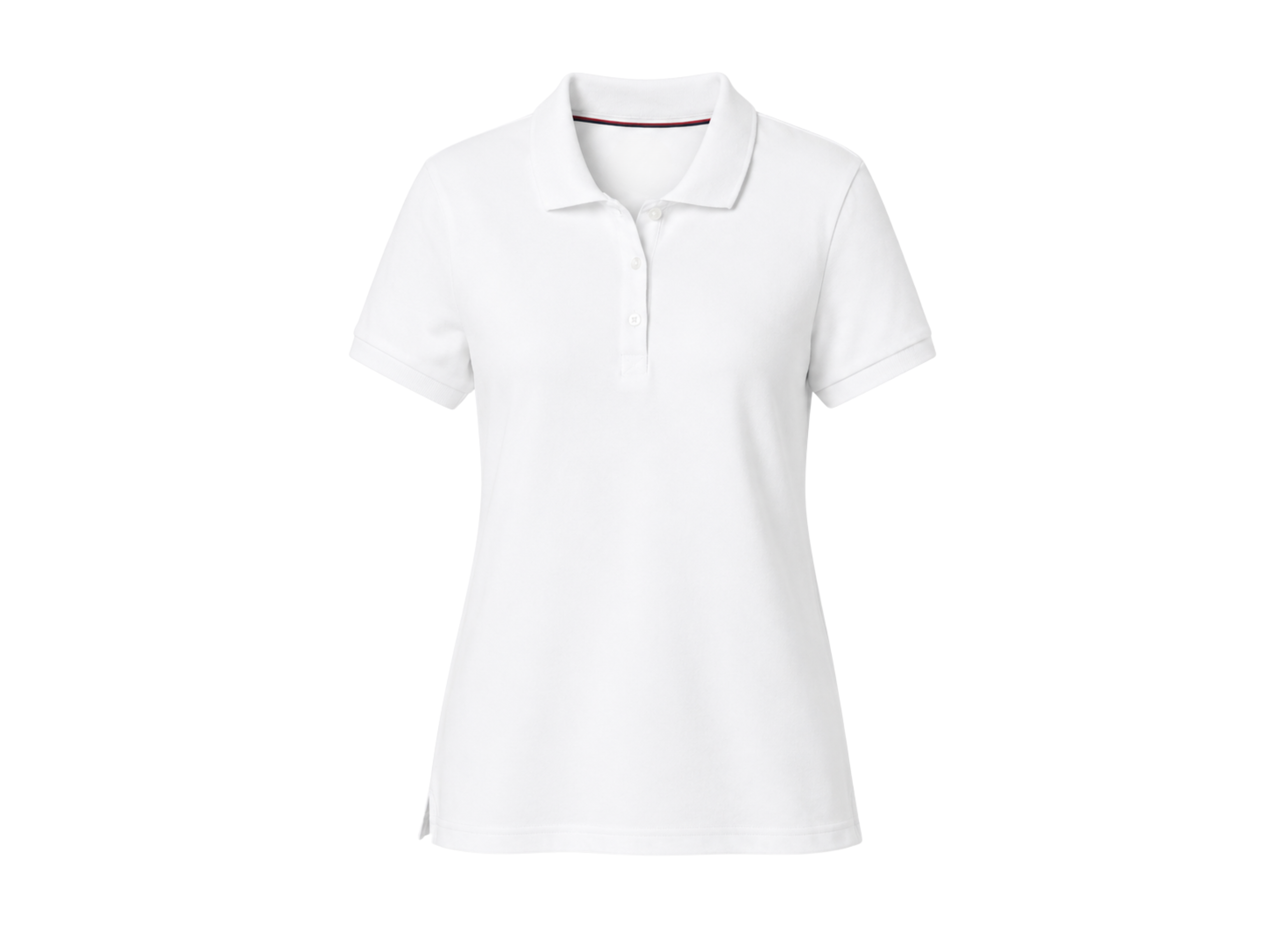 School Short Sleeve Fitted Stretch Piqué Polo White | B2B Low MOQ Wholesale
