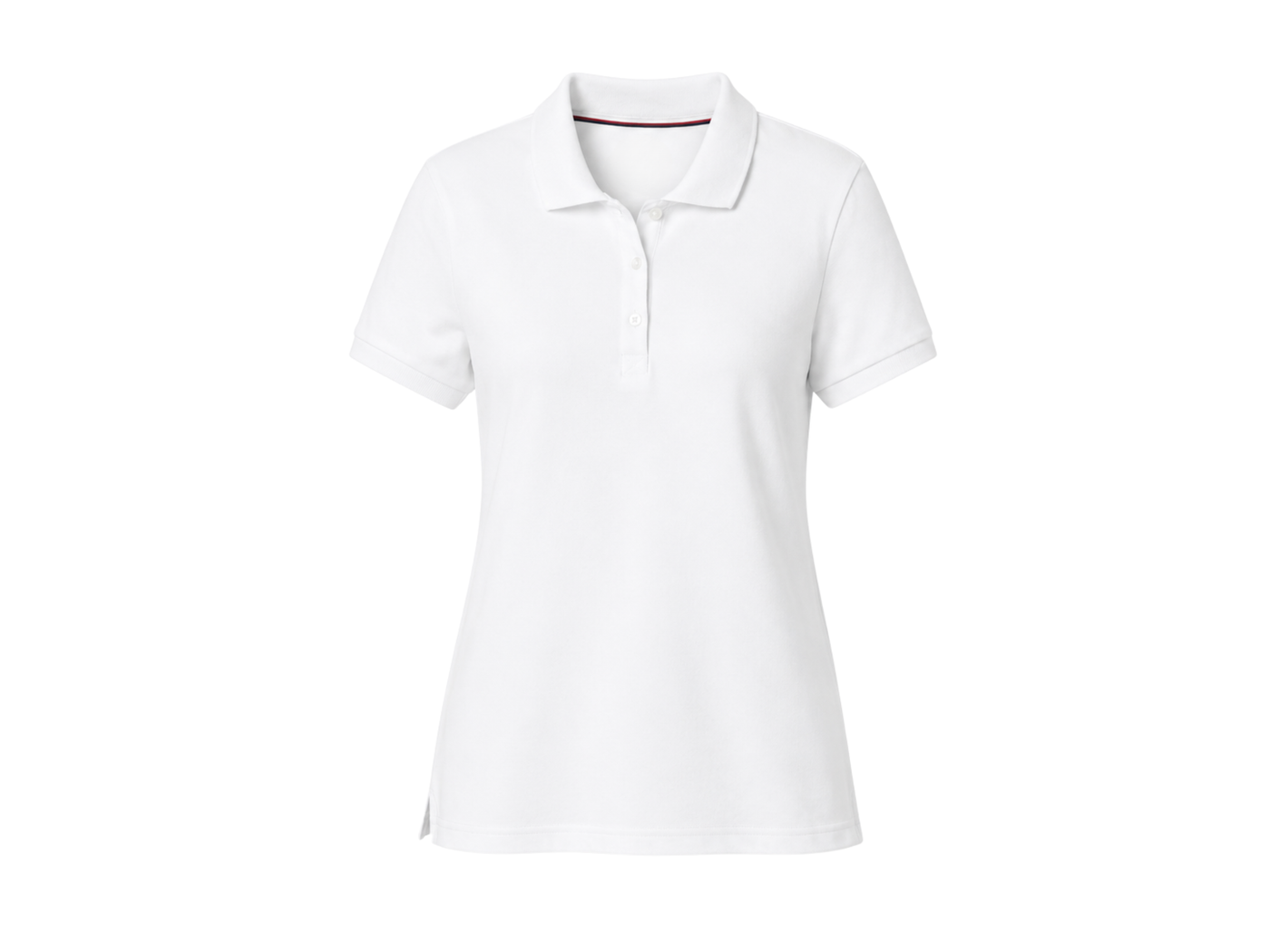 School Short Sleeve Fitted Stretch Piqué Polo White | B2B Low MOQ Wholesale