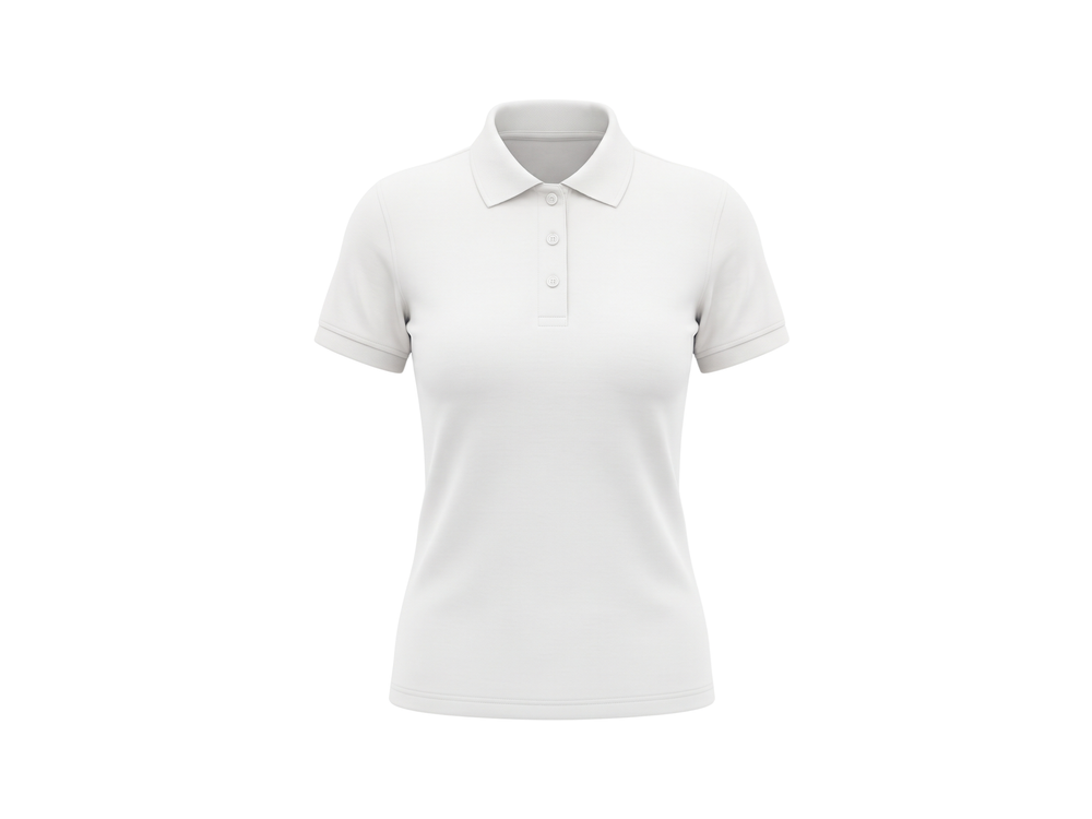 Custom Women’s White Short Sleeve School Uniform Polo Shirt | B2B Low MOQ Schoolwear Manufacturer front design preview