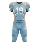 Wholesale Powder Blue American Football Uniform Set – Polyester Jersey & Pants