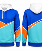 Blue & Orange Full Sleeve Sports Hoodie – Team Athletic Hoodie, Wholesale Bulk, Low MOQ