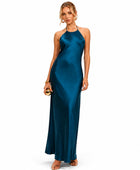Wholesale Teal Satin One-Shoulder Prom Dress | Custom Open Back Formal Gown Manufacturer for Boutiques