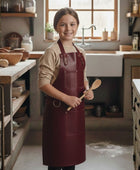 Kids Leather Apron Personalized Cooking Baking BBQ Apron for Boys and Girls