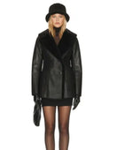 Women’s Lambskin Leather Business Coat Wholesale | Shearling Collar Winter Coat Manufacturer