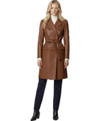 Women’s Full Grain Cowhide Leather Trench Coat Wholesale Custom Private Label Outerwear Manufacturer