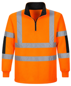 Railway Reflective Quarter-Zip Rugby Shirt Orange and Black | B2B Low MOQ Railway Workwear Manufacturer