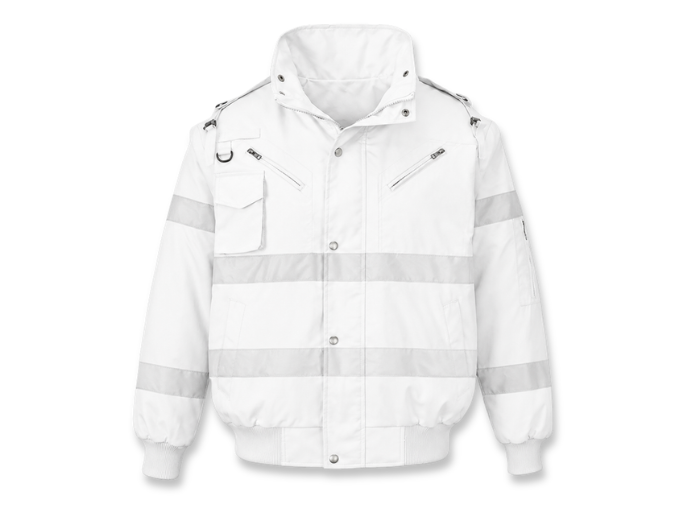 Custom Bomber Jacket White/Grey Workwear B2B front design preview
