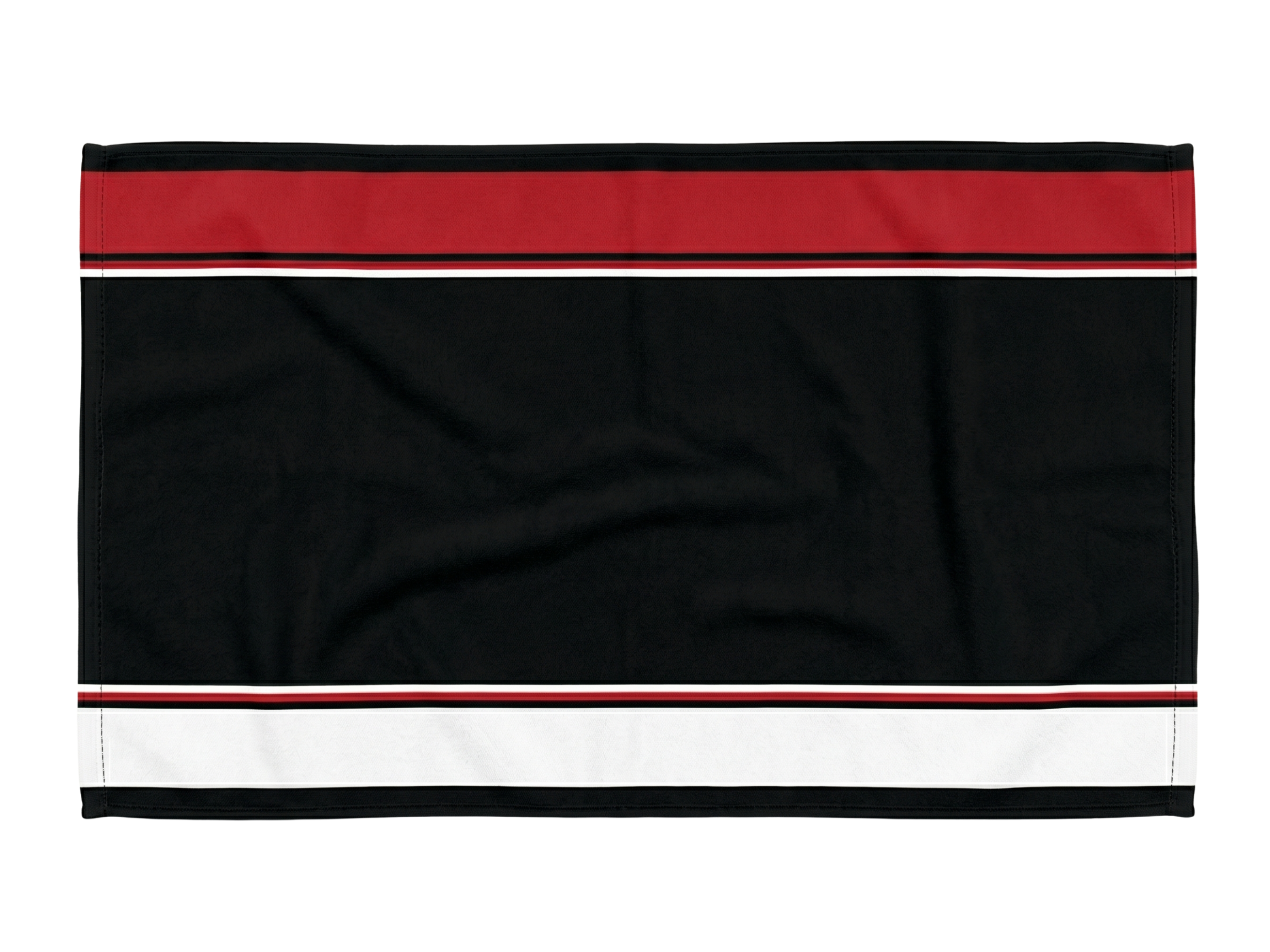 Custom Cornhole Sports Towel – Black Red White Team Towel for Wholesale Event Buyers