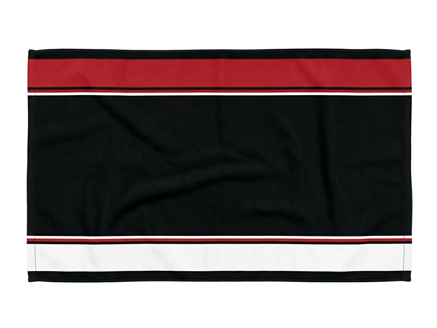 Custom Cornhole Sports Towel – Black Red White Team Towel for Wholesale Event Buyers
