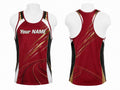 Custom Track & Field Running Singlet | Wholesale Athletics Vest | Maroon Black Gold | Apparels Bridge