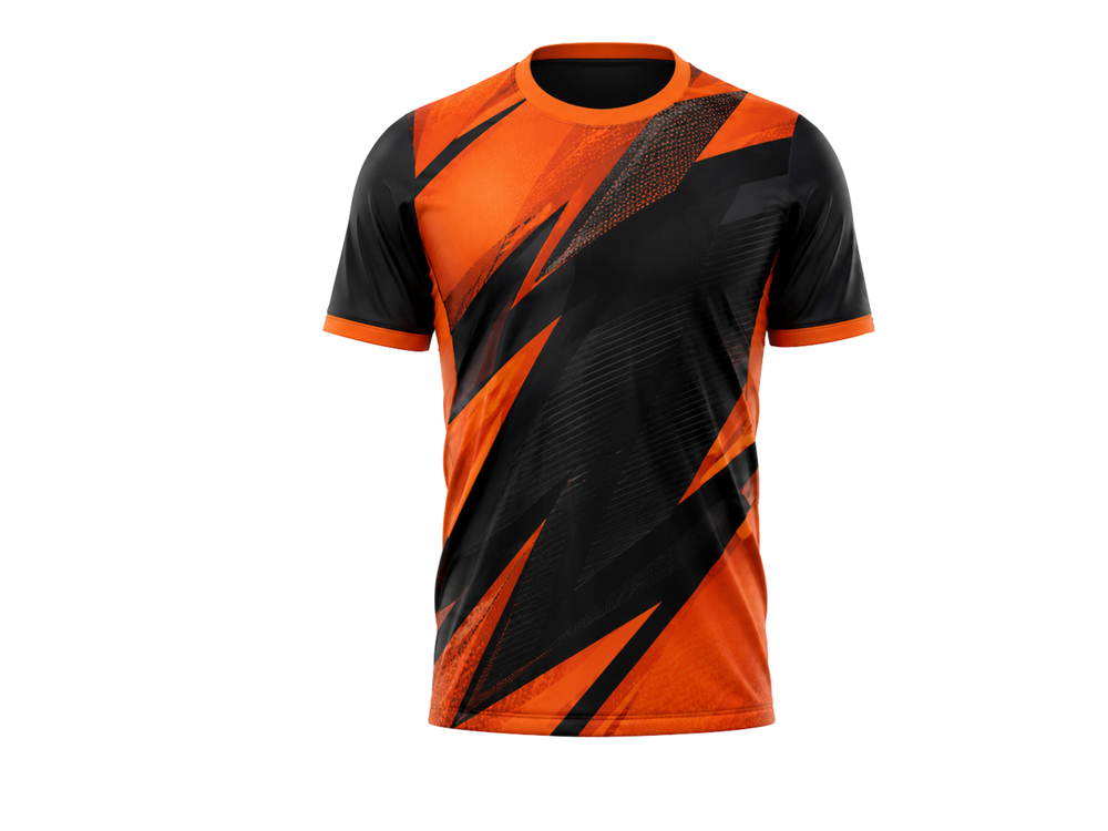 Custom B2B  Handball Jersey Black & Orange Team Shirt Low MOQ Bulk Sportswear front design preview