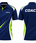 Custom Navy Volleyball Coach Jersey – Short Sleeve Team Polo for Wholesale Clubs