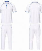 Custom Cricket White Uniform Set – Shirt & Trouser with Blue Accents