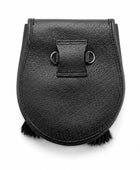 Bovine Leather Semi Dress Sporran Black with Stag Motif | B2B Low MOQ