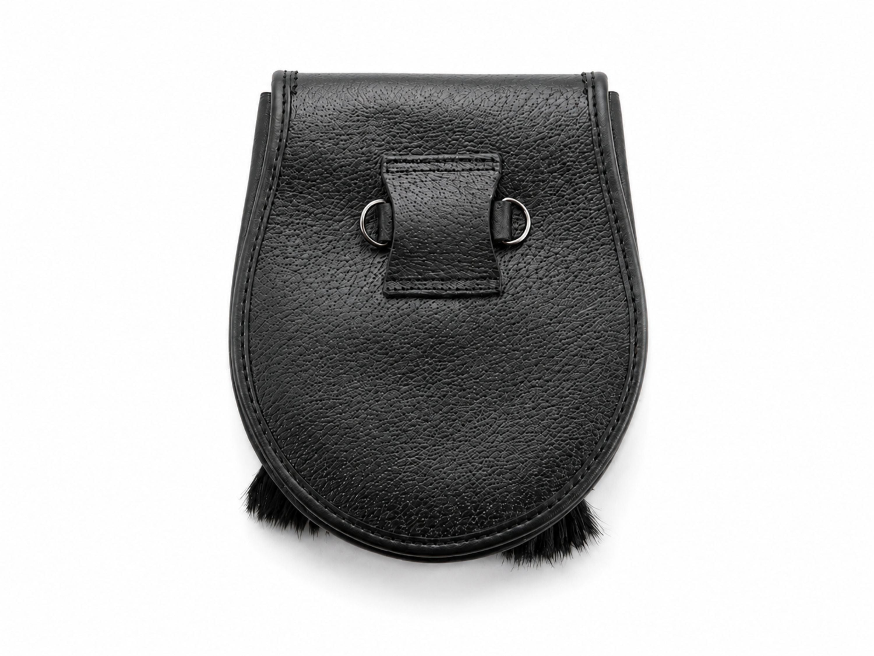 Bovine Leather Semi Dress Sporran Black with Stag Motif | B2B Low MOQ