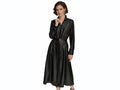 Women’s Genuine Leather Midi Shirt Dress Wholesale | Custom Private Label A-Line Dress Manufacturer