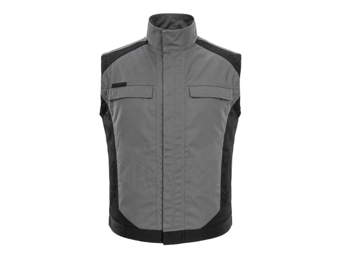 Workwear Utility Gilet – Grey and Black | B2B Low MOQ Manufacturer front design preview