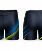 Custom Navy Volleyball Spandex Shorts – Blue Lime Team Compression Shorts