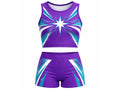 Custom Purple Cheer Practice Wear Set – Crop Top & Shorts for Wholesale Teams