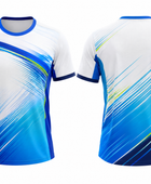 Custom Badminton Jersey – White/Blue/Yellow Team Shirt, Wholesale, Low MOQ, Bulk Sportswear