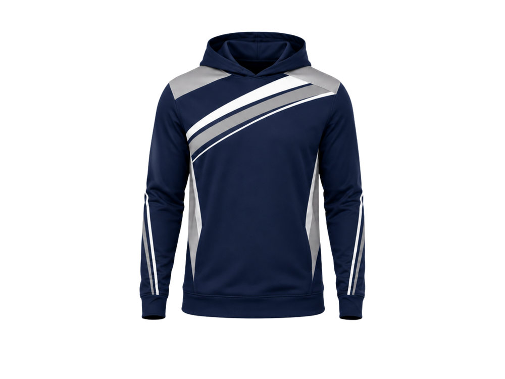B2B Cornhole Hoodie Navy White League Teamwear for Wholesale Sports Buyers front design preview
