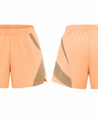 Custom Badminton Shorts Peach & Khaki, Wholesale, Low MOQ, Bulk Sportswear