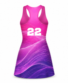 Custom Pink Tennis Dress – Purple Sleeveless Team Dress for Clubs