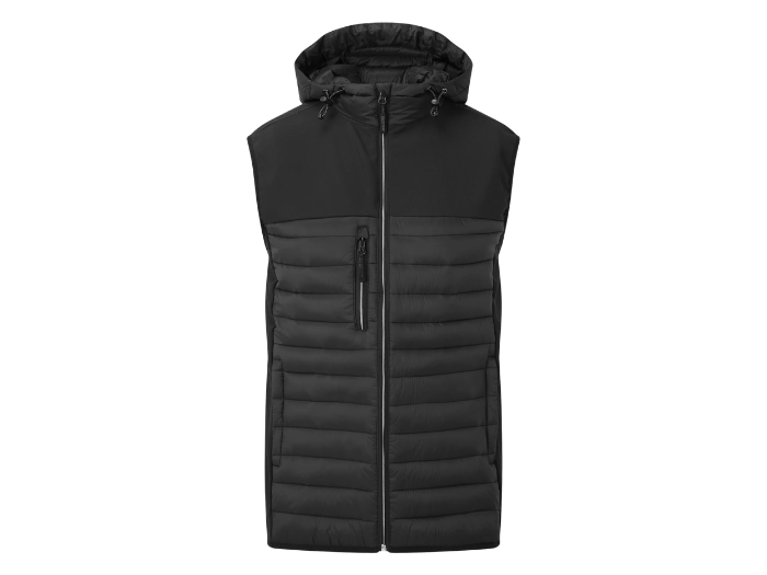 Workwear Hooded Body Warmer – Black | B2B Low MOQ Manufacturer front design preview
