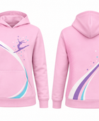 Custom Gymnastics Team Hoodie | Wholesale Gym Club Full-Zip Hoodie | Light Pink Purple Teal | Apparels Bridge