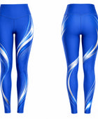 Custom Dance Team Leggings | Wholesale Dance Studio Performance Tights | Royal Blue White | Apparels Bridge