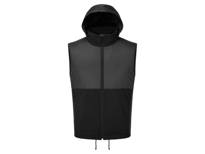 Workwear Insulated Hybrid Gilet – Black and Dark Grey | B2B Low MOQ Manufacturer front design preview