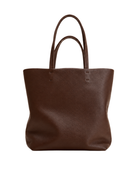 B2B Leather Shoulder Tote Bag Dark Brown Low MOQ Manufacturer