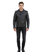 Men’s Cowhide Leather Biker Jacket Wholesale Custom Private Label Leather Outerwear Manufacturer