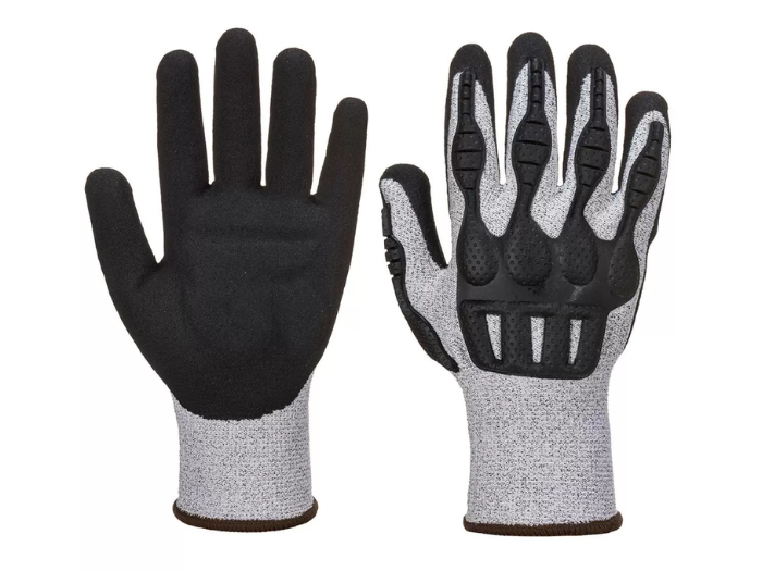 Protective Glove B2B Low MOQ Carpet Fitter Safety Gloves Grey/Black Workwear front design preview