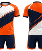 Custom Handball Uniform – Orange, Navy & White Team Set, Wholesale, Low MOQ, Bulk Sportswear