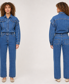 Wholesale Custom Blue Denim Jumpsuit Manufacturer Private Label Long Sleeve Jean Boilersuit