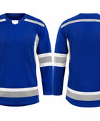 Custom Practice Ice Hockey Jersey – Royal Blue White Sublimated Team Jersey for Wholesale Orders