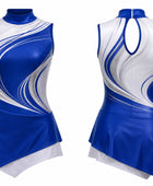 Custom Dance Team Uniform – Blue White Skirt Set for Wholesale Studio and Academy Buyers