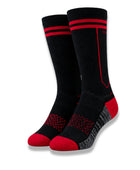 Custom Black & Red Basketball Socks for Teamwear | Wholesale Athletic Team Socks