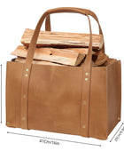 Leather Firewood Carrier Wholesale | Buffalo Leather Log Carrier Tote Bag Fireplace Gift Manufacturer