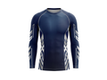 Custom MMA Rash Guard Full Sleeve – Navy White Combat Gym Teamwear for Wholesale Buyers