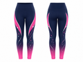 Custom Training and Lifestyle High Waist Leggings | Wholesale Gym Leggings | Navy Pink Purple | Apparels Bridge