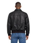 Men’s Black Lambskin Leather Bomber Jacket Wholesale Custom Private Label Outerwear Manufacturer