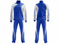 Custom Dance Team Warm-Up Set | Wholesale Dance Studio Jacket and Pants Set | White Blue | Apparels Bridge