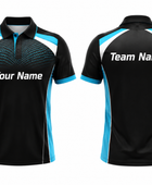 Custom Bowling Jersey  Black & Teal Team Shirt, Wholesale, Low MOQ, Bulk Sportswear